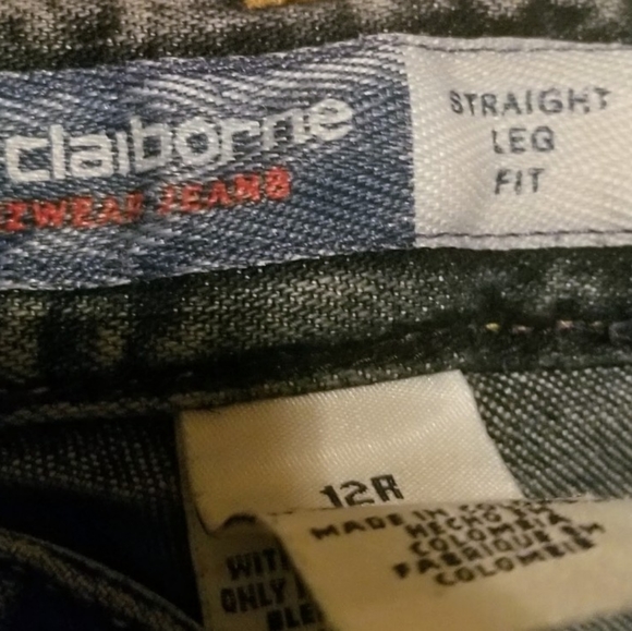 LIZ CLAIBORNE Vintage Women's Dark Blue Straight Leg Stretch Jeans Size 12R - Picture 4 of 4